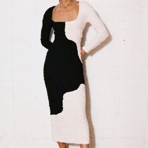 Mara Hoffman Black and White Popcorn Dress XXS
